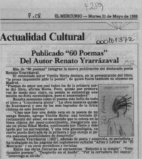 Publicado "60 Poemas" del autor Renato Yrarrázaval  [artículo].