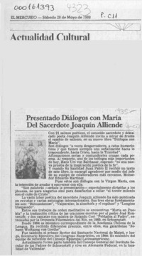 Presentado "Diálogos con María" del sacerdote Joaquín Alliende  [artículo]
