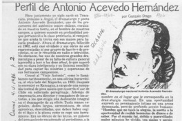 Perfil de Antonio Acevedo Hernández  [artículo] Gonzalo Drago.