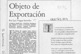 Objeto de exportación  [artículo] Luis Vargas Saavedra.