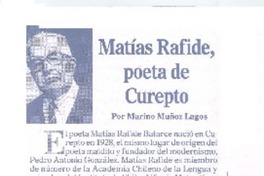 Matías Rafide, poeta de Curepto
