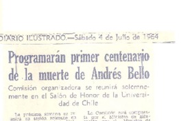 Programarán primer centenario de la muerte de Andrés Bello