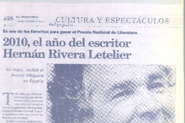2010, el año del escritor Hernán Rivera Letelier