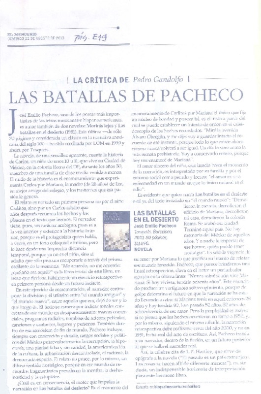 Las batallas de Pacheco