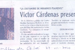 Víctor Cárdenas presenta su libro