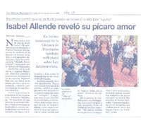 Isabel Allende reveló su pícaro amor