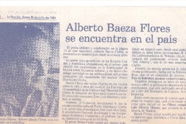 Alberto Baeza Flores se encuentra en el país