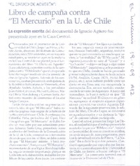 Libro de campaña contra "El Mercurio" en la U. de Chile