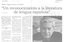 "Un recomocimiento a la literatura de lengua española"