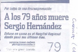 A lso 79 años muere Sergio Hernández