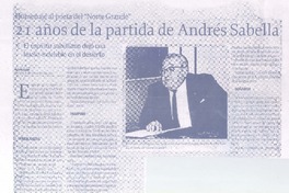 21 años de la partida de Andrés Sabella