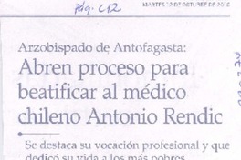 Abren proceso para beatificar al médico chileno Antonio Rendic