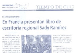En Francia presentan libro de escritora regional Sady Ramírez
