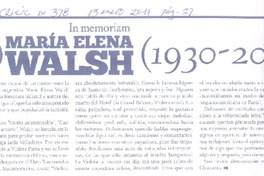 In memoriam María Elena Walsh (1930-2011)