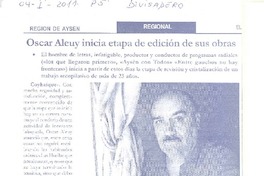 Óscar Aleuy inicia etapa de edición de sus obras
