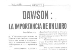 Dawson, la importancia de un libro  [artículo] Pavel Oyarzún.