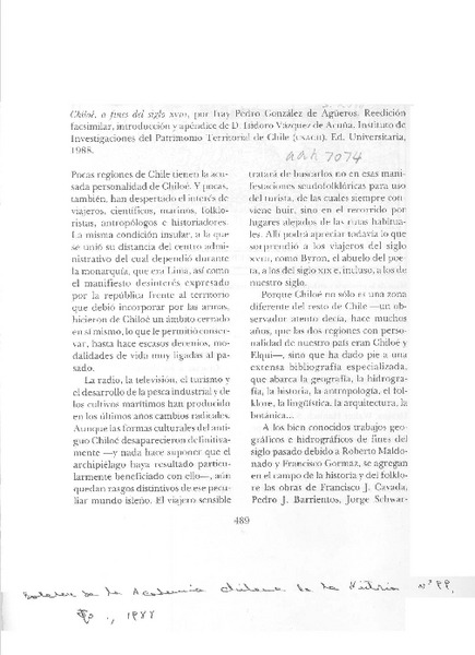Chiloé, a fines del siglo XVIII  [artículo] Fernando Silva Vargas.
