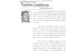 Textos poéticos  [artículo] Hernán Poblete Varas.