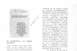 El Mariategui de Yerko Moretic  [artículo] Jacinto Valdés-Dapena.