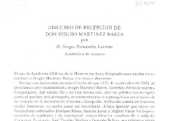 Discurso de recepción de don Sergio Martínez Baeza  [artículo] Sergio Fernández Larraín.
