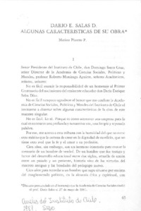 Darío E. Salas D. algunas características de su obra  [artículo] Marino Pizarro P.