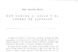 Don Samuel A. Lillo y El Ateneo de Santiago  [artículo] Fidel Araneda Bravo.