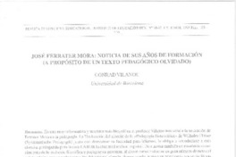 José Ferrater Mora: Noticia de sus años de formación  [artículo] Conrad Vilanou.