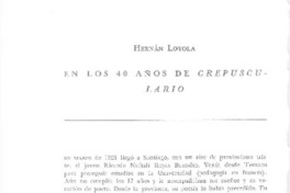 En los 40 años de Crepusculario  [artículo] Hernán Loyola.