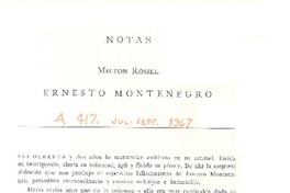 Ernesto Montenegro  [artículo] Milton Rossel.