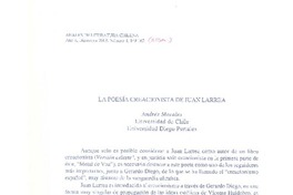 La Poesía creacionista de Juan Larrea  [artículo] Andrés Morales.