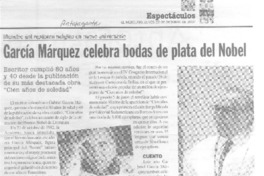García Márquez celebra bodas de plata del Nobel  [artículo].