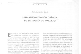 Una nueva edición crítica de la poesía de Vallejo  [artículo] Raúl Hernández Novás.