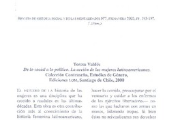 Teresa Valdés. De lo social a lo político. La acción de las mujeres latinoamericanas [artículo] Julia Antivilo.