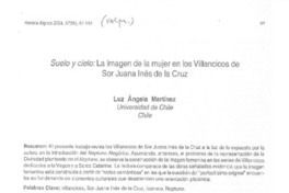 Suelo y cielo: La imagen de la mujer en los Villancicos de Sor Juana Inés de la Cruz  [artículo]Luz Angela Martínez.