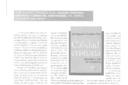 Calidad cristiana  [artículo] Fernando Verdugo, S. J.