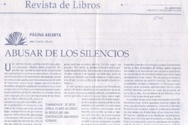 Abusar de los silencios  [artículo] Camilo Marks.