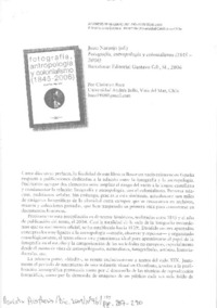 Fotografía, antropología y colonialismo  [artículo] Christian Baez.