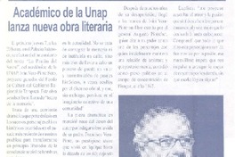 Académico de una Unap lanza nueva obra literaria  [artículo].