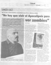 "No hay que vivir el apocalipsis para ver zombies"  [artículo] Javier García.