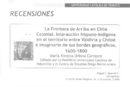 La frontera de arriba en Chile colonial  [artículo] Miguel Chapanoff C.