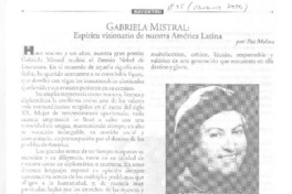 Espíritu visionario de nuestra América Latina  [artículo] Paz Molina.
