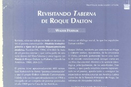 Revisitando Taberna de Roque Dalton  [artículo] Walter Hoefler.
