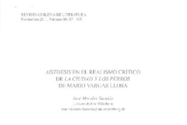 Aisthesis en el realismo crítico de La ciudad y los perros de Mario Vargas Llosa  [artículo] José Morales Saravia.