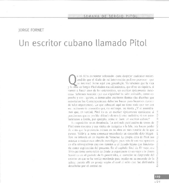 Un escritor cubano llamado Pitol  [artículo] Jorge Fornet.