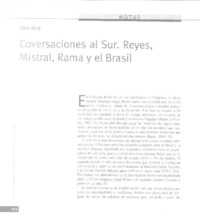 Conversaciones al Sur. Reyes, Mistral, Rama y el Brasil  [artículo] Livia Reis.