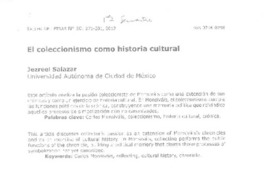 El coleccionismo como historia cultural  [artículo] Jazreel Salazar.