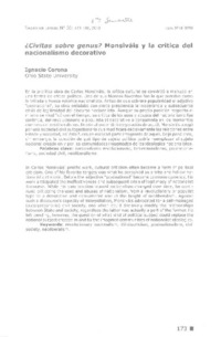 ¿Civitas sobre genus?  [artículo] Ignacio Corona.
