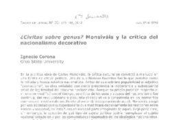 ¿Civitas sobre genus?  [artículo] Ignacio Corona.