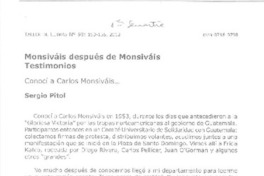 Monsiváis después de Monsiváis  [artículo] Sergio Pitol.