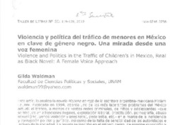 Violencia y política del tráfico de menores en México en clave de género negro  [artículo] Gilda Waldman.